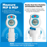 Breathing Exercise Device for Lungs with Electric Manometer Lung Exerciser Respiratory Muscle Expander Trainer with Training App